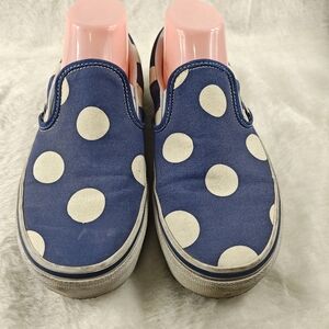 Vans Blue Denim / White Polka Dot Slip-On Sneaker (Women’s 9 / Men’s 7.5)